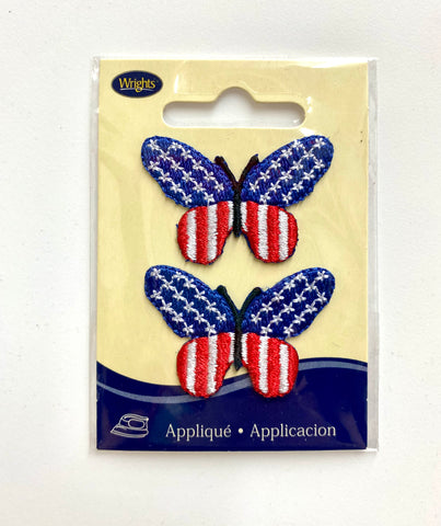 Patriotic Butterfly Patches Package of 2