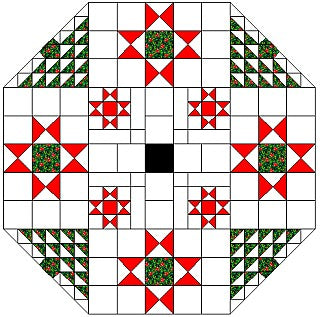 Ohio Star Octagonal Christmas Tree Skirt Kit