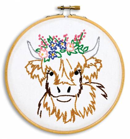 Highland Cow 6" Embroidery Kit