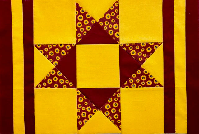 Fall Placemats Ohio Star **Ready to Ship**  Set of 4 (Burgundy/Gold)