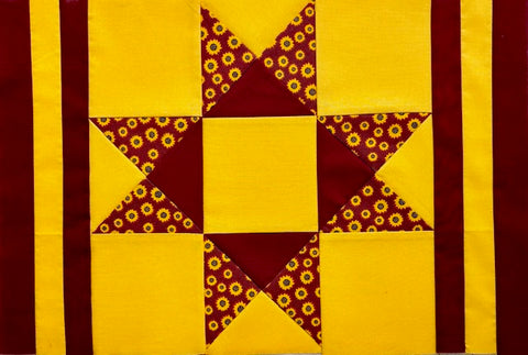Fall Placemats Ohio Star **Ready to Ship**  Set of 4 (Burgundy/Gold)