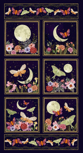 Midnight Rendezvous Moths with Flower and Moons Panel Kit
