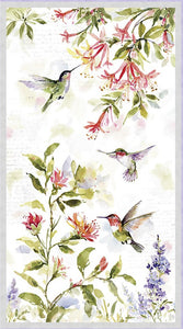 Hummingbird Floral Panel