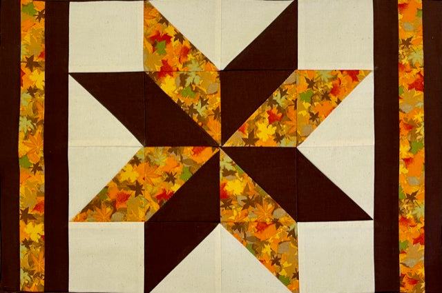 Fall Placemats 8 Point Star **Ready to Ship** Set of 4 (Brown/Leaves)