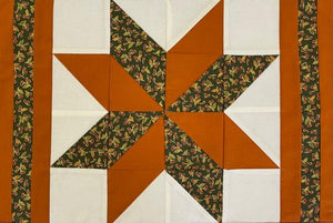 Fall Placemats 8 Point Star **Ready to Ship** Set of 4 (Rust/Green)