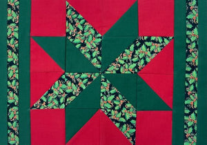 Christmas Placemats 8 Point Star **Ready to Ship** Set of 4 (Green/Black/Red)