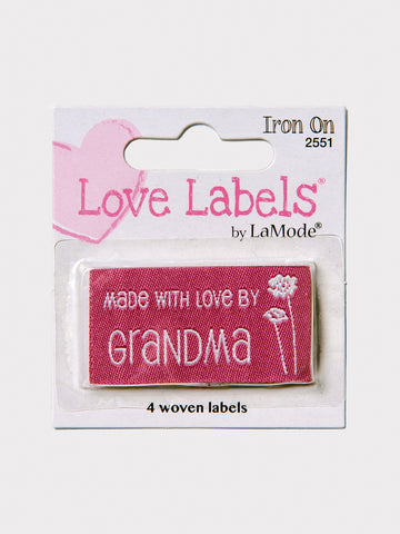 Iron On Labels 2584 Made With Love By Grandma