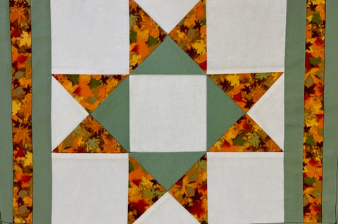 Fall Placemats Ohio Star **Ready to Ship**  Set of 4 (Sage/Leaves)