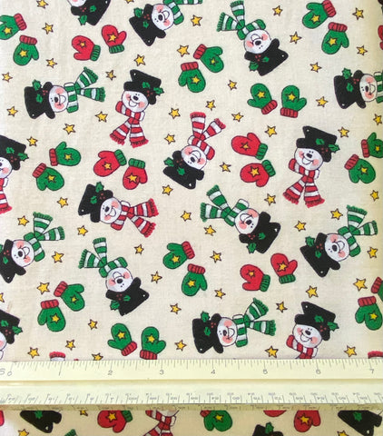 Fabric Snowman Mittens