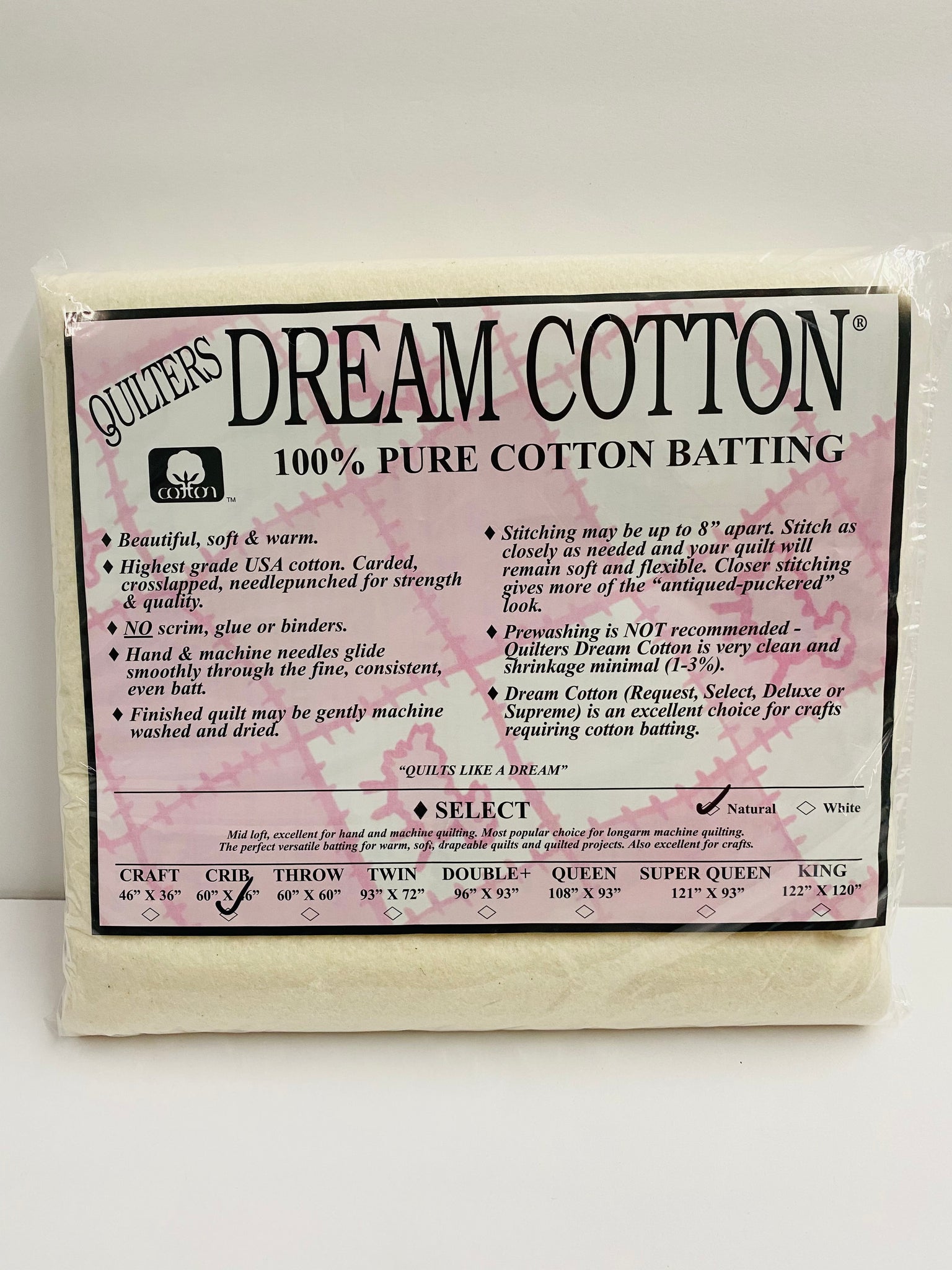Quilter's Dream Select Natural Cotton King Batting