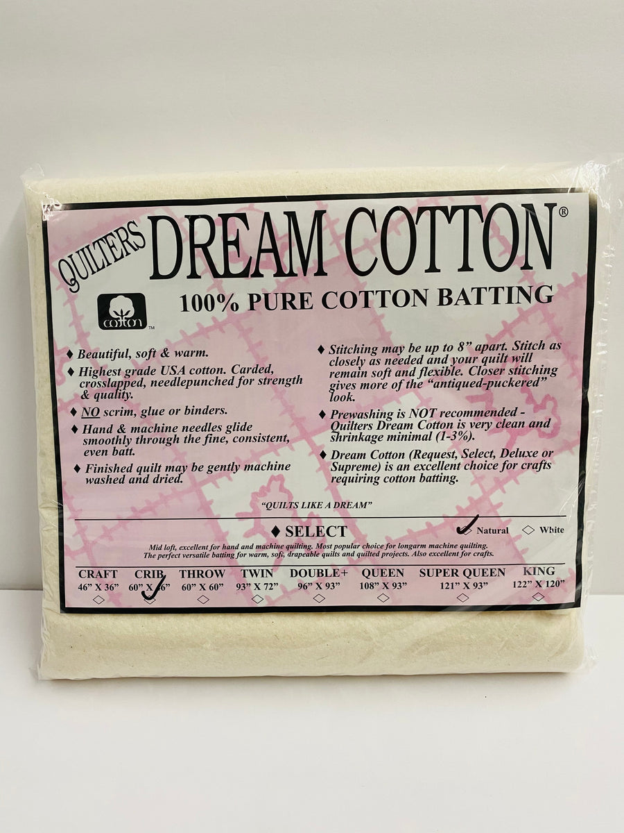 Quilters Dream Select Pure Cotton Batting Crib 46x60in Hearthside Quilts