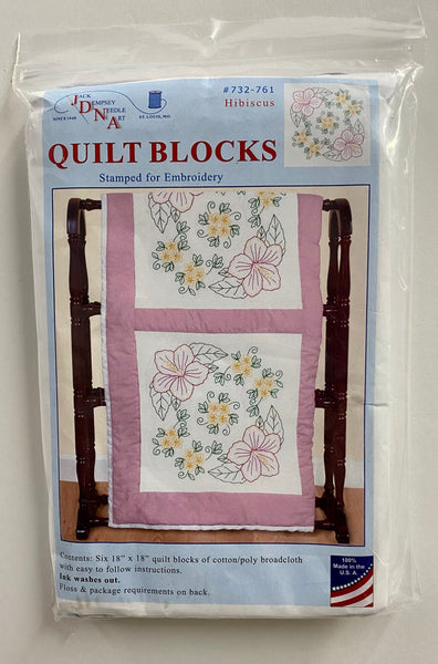 Pre-Stamped Hibiscus Quilt Blocks